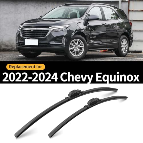 Image of Front and Rear Windshield Wipers for Chevrolet Equinox 2022-2024 | Streak-Free Front and Back Wiper Blades for Chevy Assembly All-Season OEM Automotive Replacement Accessories