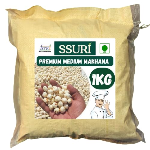 S-SURI Premium Medium Size Phool Makhana/Foxnuts/Puffed Snacks | Super Food | Gluten-Free Snacks | Non-GMO (1kg) (B0CMLFPYTK) Amazon Price History, Amazon Price Tracker
