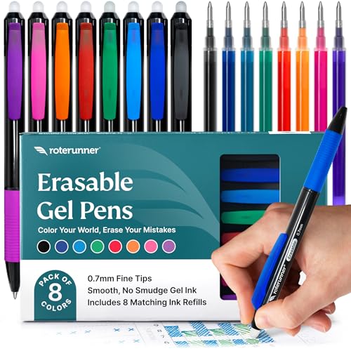 Bolígrafos borrables de gel Roterunner 8 pack
