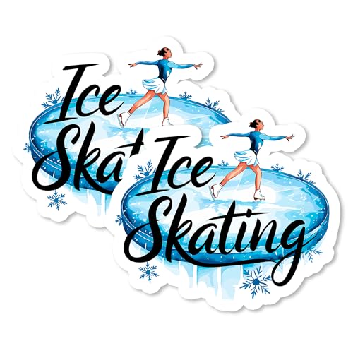 Ice Skating Magnet 4 Inch 2-Pack Figure Skater Ice – Strong Vinyl Decorative...