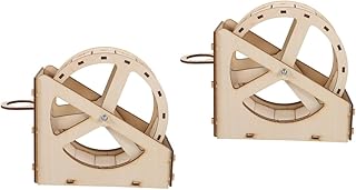 FRCOLOR 2 Peças Roda De Corrida De Madeira Para Animais De Estimação Roda De Rato Roda De Exercício De Gato Roda De Corrida Hamster Silencioso Roda De Hamster Brinquedos De Madeira Para