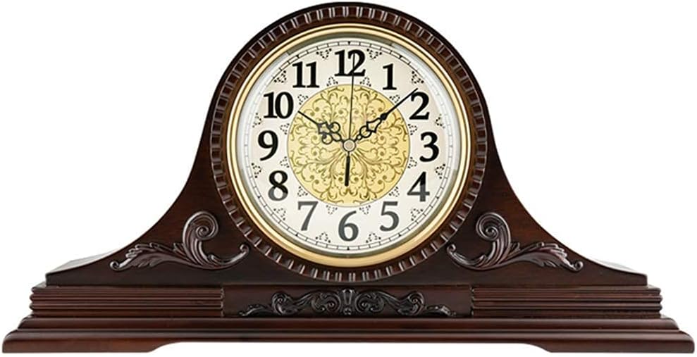 Vintage Mantel Clock Silent Table Clock,Shelf Clock Vintage Decorative Clocks Bracket Clock for Living Room Fireplace Office Desk Shelf Home Dcor Gift