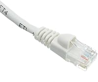 Vista 2 de CableWholesale Cable Ethernet Cat6, 24AWG, conector de placa dorada RJ45, 4 pares de cobre trenzado, par trenzado sin blindaje (UTP), cable de Blanco