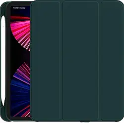 Capa Case PREMIUM Anti Impacto com função sleep e suporte para Apple Pencil - compatível com iPad Air 4, 5 e 6, Air 11 2024 e 2025 Chip M3 (Verde Escuro)