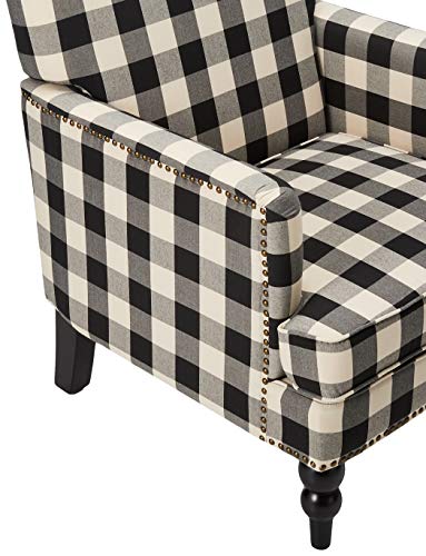 Christopher Knight Home Evete Tufted Fabric Club Chair, Black Checkerboard - Image 5