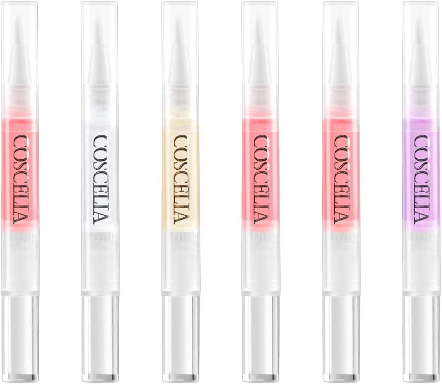 Aushelly 6pc Nail Nutrition Oil Pen 5ML Nail Gel Cuticle Oil Nail Art Tools Makeup Accessories kit