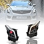RXC LED Headlights Assembly Compatible for 2013-2018 Cadillac ATS Sedan All LED bulbs, with Red demon eyes and welcome light, w/Sequential Turn Signal, High-brightness Driving lights