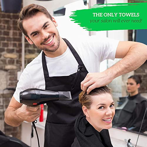 Image of GREEN LIFESTYLE Black Bleach Proof Towels Bulk Sets 100% Cotton 16' X 25' Premium Spa Quality, Super Soft and Absorbent for Gym, Pool, Spa, Salon and Home 96 Pack
