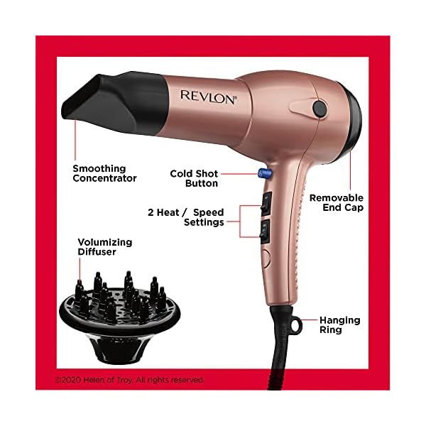 REVLON-1875W-Lightweight-Fast-Dry-Hair-Dryer Revlon Light & Fast Hair Dryer | 1875W Stunning Blowouts Easily and Comfortably