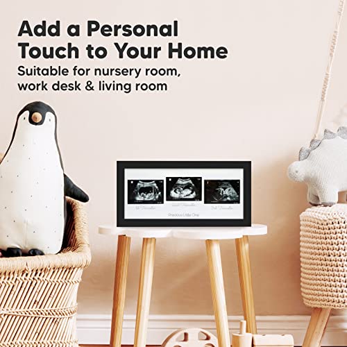 Sonogram Picture Frame - Trio Ultrasound Picture Frames For Mom To Be Gift - Baby Ultrasound Frame - Pregnancy Announcements Sonogram Frame - Baby Nursery Decor, Pregnant Mom Gifts (Onyx Black) #TOP7