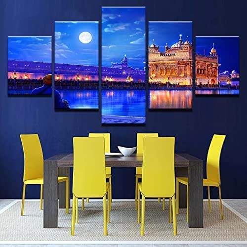 Tableau chambre ciel étoilé bleu grand format cadre inclus 150x80 - 2