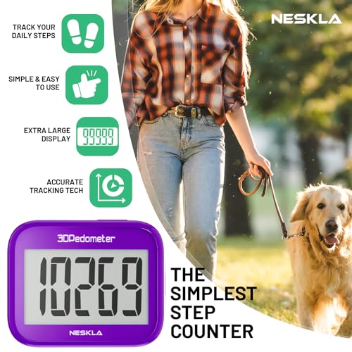 Image of 3D Pedometer for Walking, Simple Step Counter with Large Digital Display, Step Tracker with Removable Clip Lanyard, Accurately Track Steps for Men Women Kids Adults Seniors