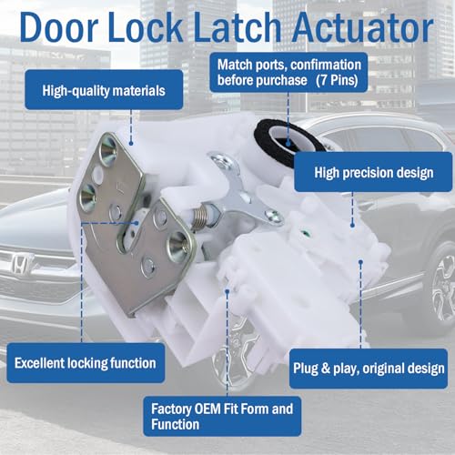 Image of Front Left Driver Side Door Lock Latch Actuator Motor with Rod Compatible with 2007-2011 Honda CR-V CRV, Replaces 72150-SWA-A01 937-571 DLA1728