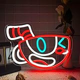 Cuphead Anime Neon Signs for Wall Decor,Dimmable Figure Mugman Game Sign,USB Powered Neon Light Signs for Man Cave Kids Room Bedroom Bar Birthday Gifts(13.4 * 8.7in)