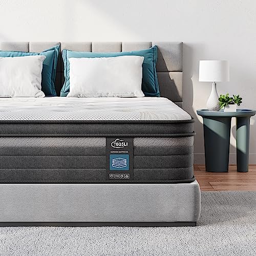 TeQsli Gel Memory Foam Pocket Sprung Double Mattress 4FT6 with Breathable Soft Fabric, 10.6 Inch...