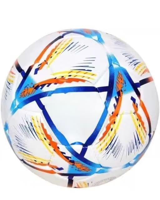 Football with Air Pump and Needles, Size 5, White Multicolour | Includes Air Pump, 4 Needles Included, Size 5 Ball, Vibrant Graphic Design, Training and Match Use-image-26