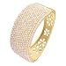 Yoursfs Statement Big Bracelet 18K Yellow Gold Women Fashion Jewelry Wide Pearl Bracelet Bangle