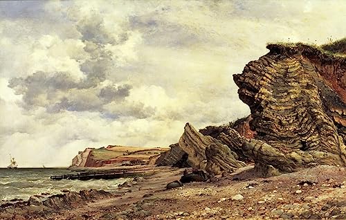 Impression d'affiches Falaises du Trias Cooke en toile Premium 60x90cm