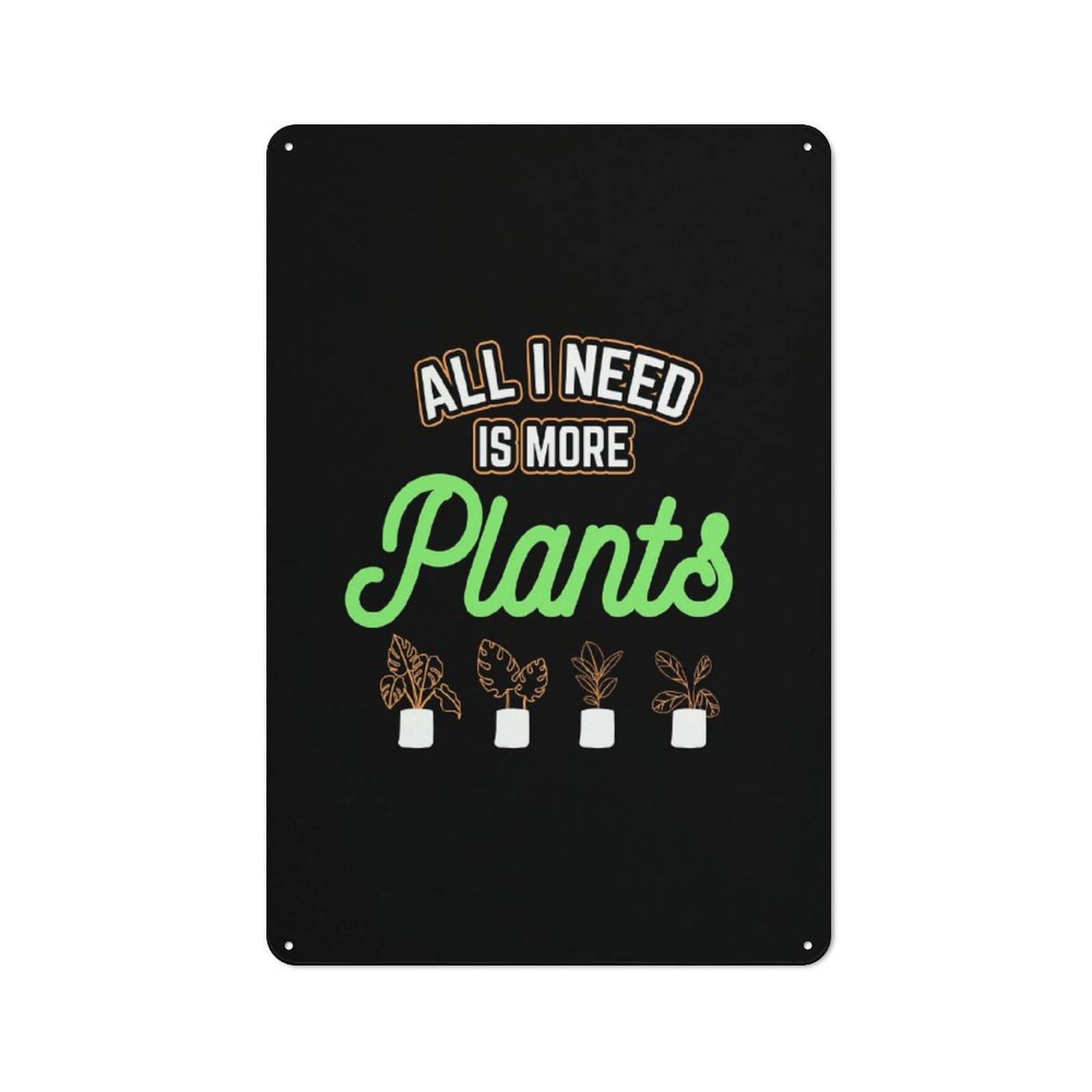 Gardener Plantie Gift Metal Wall Plaque, Easy to Hang Plaque for Home Cafe, Breakfast Area Or Pantry Wall, 30x20cm
