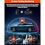 3 Channel Dash Cam,4K+1080P Dash Cam Front and Rear Inside, Dash Camera for Cars, Triple Car Camera with 32GB Card,Built-in G-Sensor, 2’’ IPS Display Car Camera,Loop Recording,24Hr Parking - Image 3