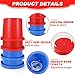 Meooeck 2 Pairs Walking Stilts Balancing Bucket Cup Thickened Plastic Stilts with Adjustable Rope for Kid Balance Coordination Birthday Playground Game Party Favor(Red, Blue)