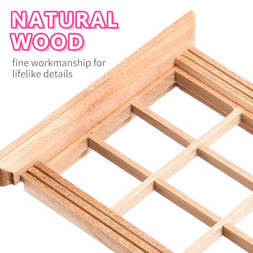 Image of DOITOOL 8PCS Dollhouse Windows 1: 12 Scale Miniature Dollhouse Furniture Mini Window Frame Model DIY Doll House Building Supplies Photograph Props