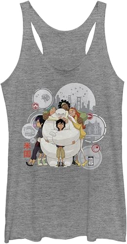 Disney Baymax Hugs Chemise, Gris chiné, XXL Femme