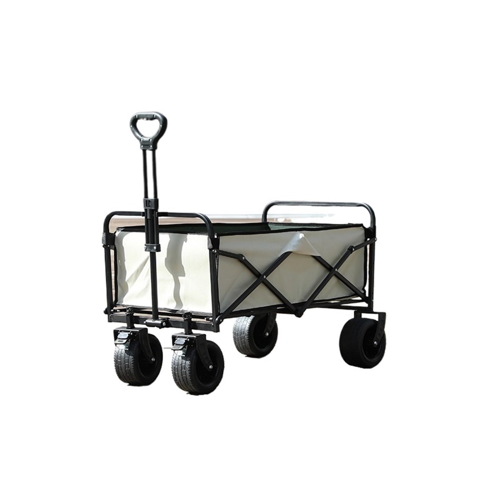 Wagons Carts Foldable, Outdoor Garden Multipurpose Collapsible Beach Trolley Cart Camping Folding Wagon,Collapsible Wagon(Beige)