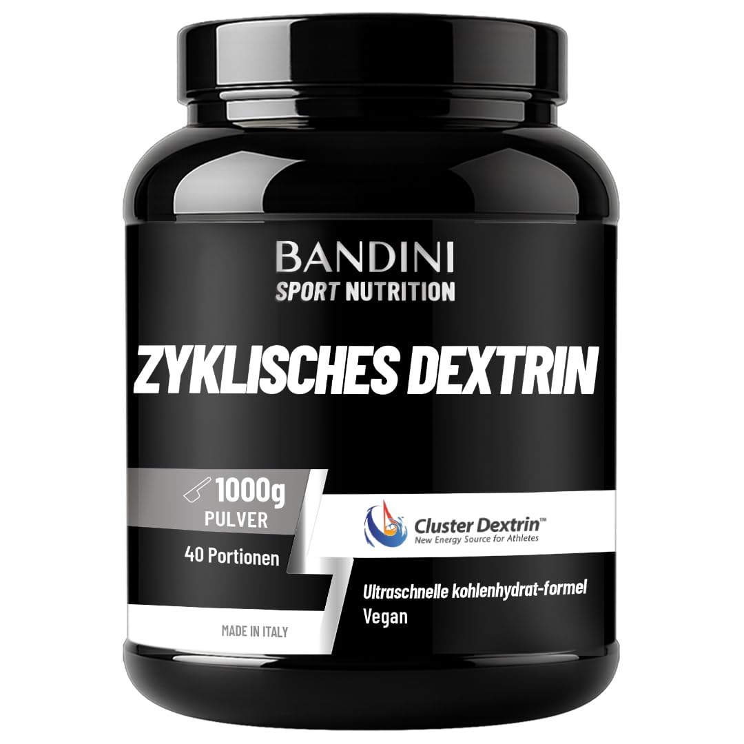 Bandini® Cyclic Dextrin Powder (Dextrin® Cluster) 1000 g – Pulver | Hochverzweigtes cyclisches Dextrin - Premium-Kohlenhydrate – Erhöhte Energie dank patentierter Formel – Vegan