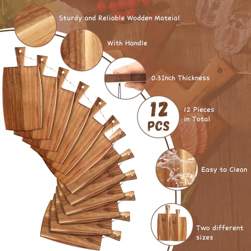 Tablas de cortar Layhit de madera de acacia, 12 piezas miniatura 3