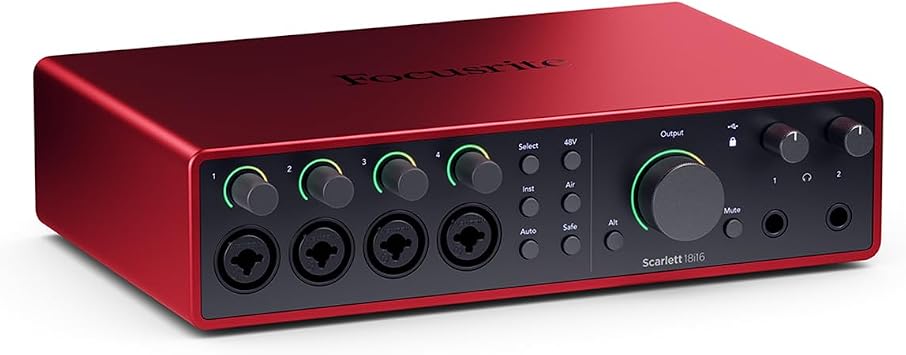 Focusrite Scarlett 18i16 4th Gen USB Audio Interface,with Mic, Stand Headphone