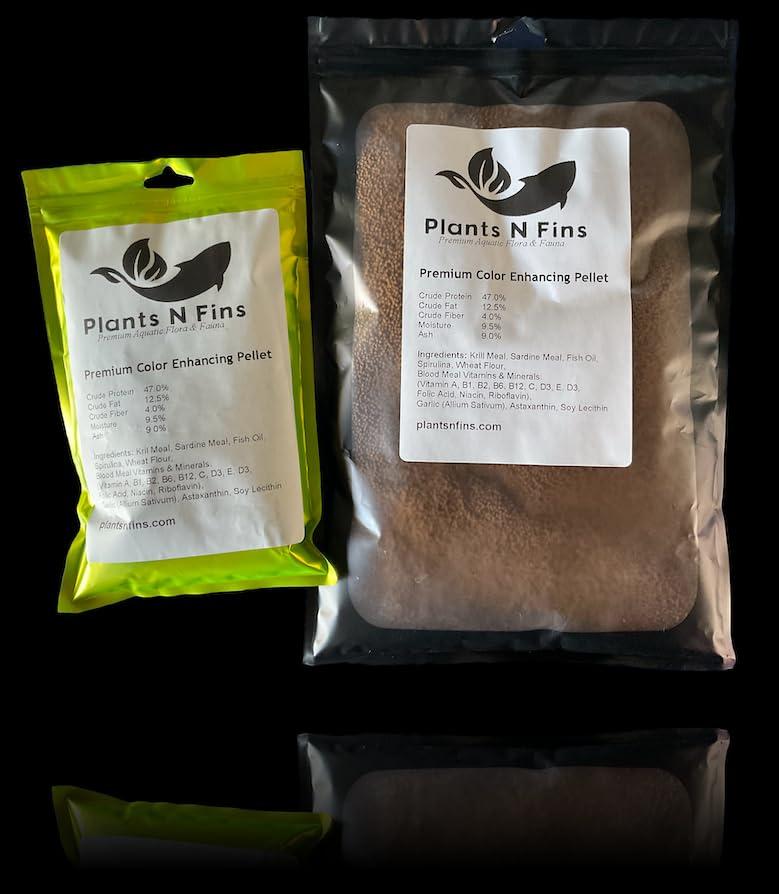 Plants N Fins Supreme Color Enhancing Fish Food with Astaxanthin (8 oz, Small Pellet - 2mm)