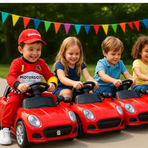 Image of WANNA PARTY Kids Race Car Driver Costume, Car Racing Kids Costume for Boys Girls for Pretend Play, School Dress Up,Halloween Dress Up 5-7 Yrs
