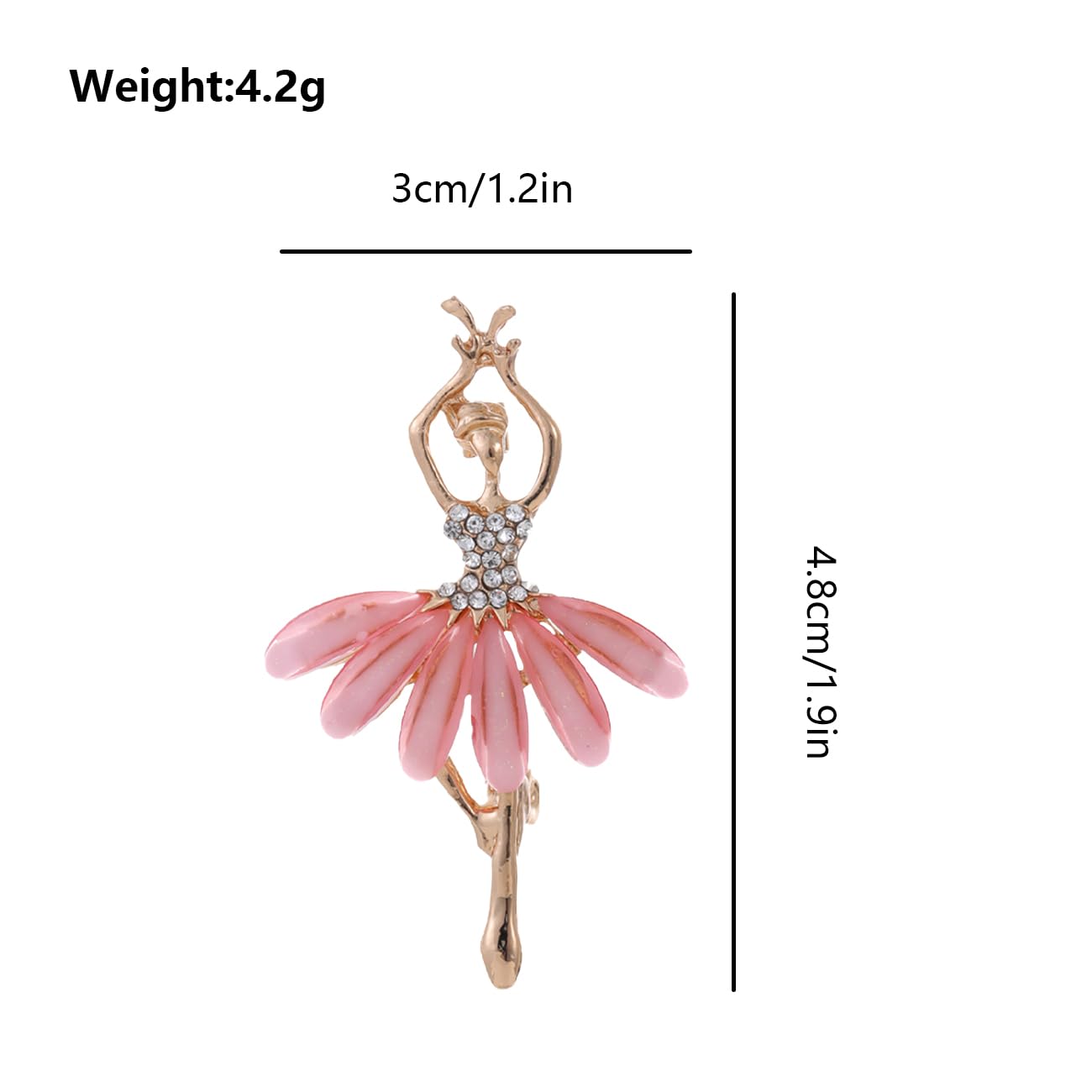 FAIRYGATE Gold Pin for Dress Brooch Crystal Pins Badge Enamel Lapel Brooches for Women Jewelry Decoration for Birthday Dating Party Anniversary UC31 — view 2