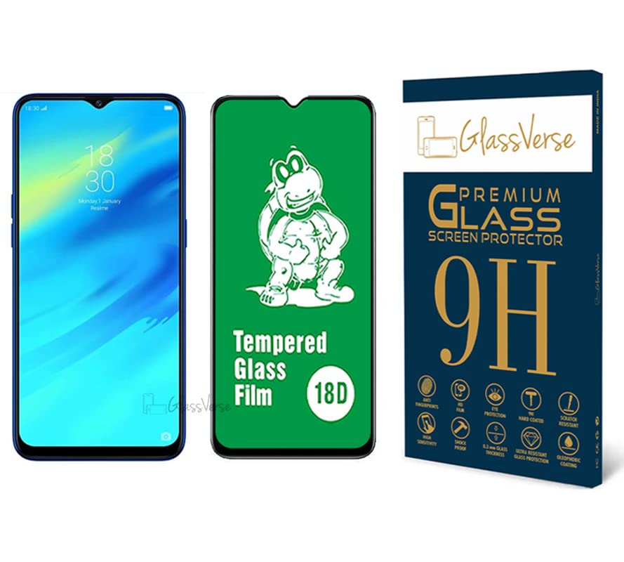 GlassVerse 18D Tempered Glass With Inbuilt Airbag Borders For Realme 2 Pro Smartphone (Pack of 1) With Free Installation Kit Full Screen Coverage If Received Damaged-6.3 Inch