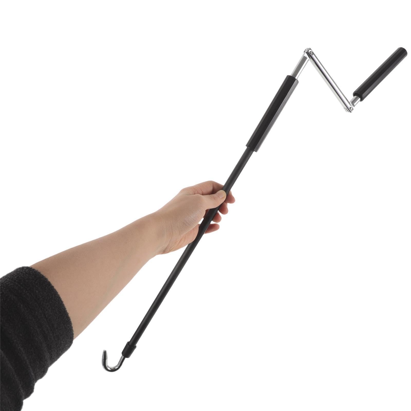 POPETPOP Manivelle Store Banne, Baguette à Manivelle en Fer Noir 59,5cm, Mécanisme Fluide pour Pergolas et Gazebos, Remplacement Pratique