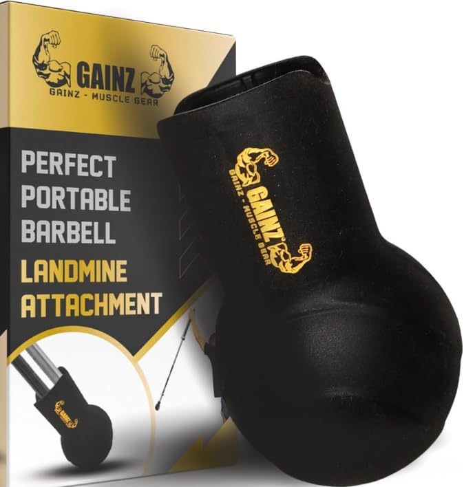 Gainz Landmine Row Barbell Attachment - T Bar/V Bar, 360° Swivel Rotation, Fits Standard 2-Inch Gym Bar