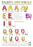 Selbstlaute/Vokale: Basiskonzept Lesen, buntes, großes A2-Poster (gefalzt auf A4), komplette Ökoproduktion. (Richtig einfach lesen: Basiskonzept Lesen)