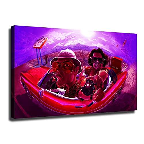Fear And Loathing In Las Vegas Comedy Classic Funny Movie Poster Canvas Painting Creativity Posters And Print Wall Art Picture For Modern Living Room Home Decoration (16X24Inch-Framed) #TOP16