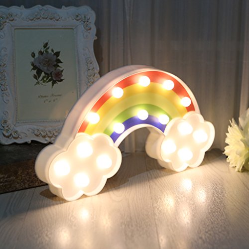 Liyudl Led Rainbow Warm White Night Light Marquee Sign For Bedside,Room Decor Marquee Lights Rainbow Battery Operated For Kids Baby Home Decorations #TOP2