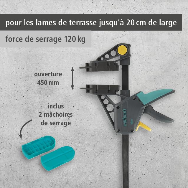 Serre-joint à main wolfcraft 6985000 redresseur de lames bois