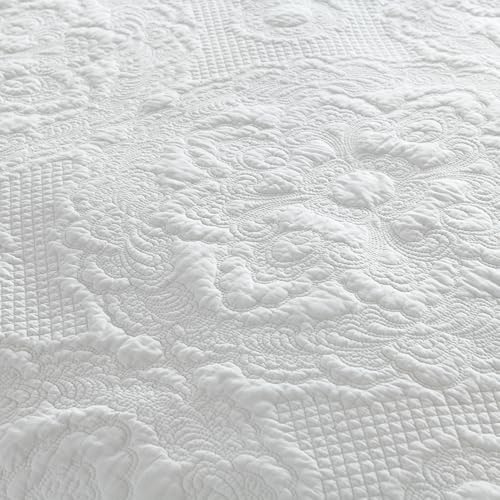 Colcha ligera de algodon para todas las estaciones con relieve de tres piezas 7