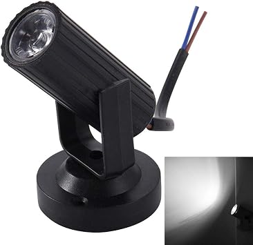 RGB Stage Spotlight,RGB LED Spotlight Disco Stage Bar KTV Party Dance Club Lightweight Pinspot Light - White Black Shell