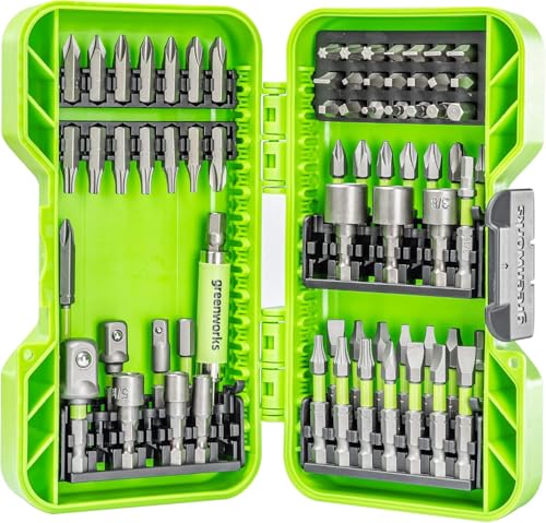 Image of Greenworks 24V Cordless Brushless 400 in-lbs Drill+1950 in-lbs Impact Driver Combo,(2) 2.0Ah USB-C Batteries(12,000mAh Power Bank) and 65W USB-C Fast Charger(3-Port) + 70PCS Impact Rated Driving Set