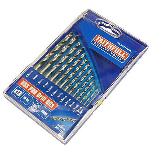 Faithfull MSET13PRO HSS Drill Set M2 1.5/6.5mm and 3.2/4.2 mm