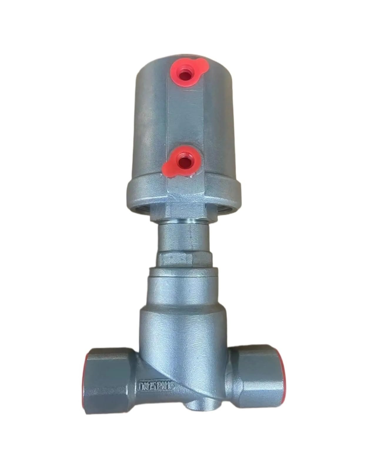 Valvola pneumatica ad Angolo del Sedile Valvola di Arresto dell'Acqua azionata pneumaticamente da 1/2" 3/4" 1" BSPT in Acciaio Inossidabile 304(DN15,Single Acting)