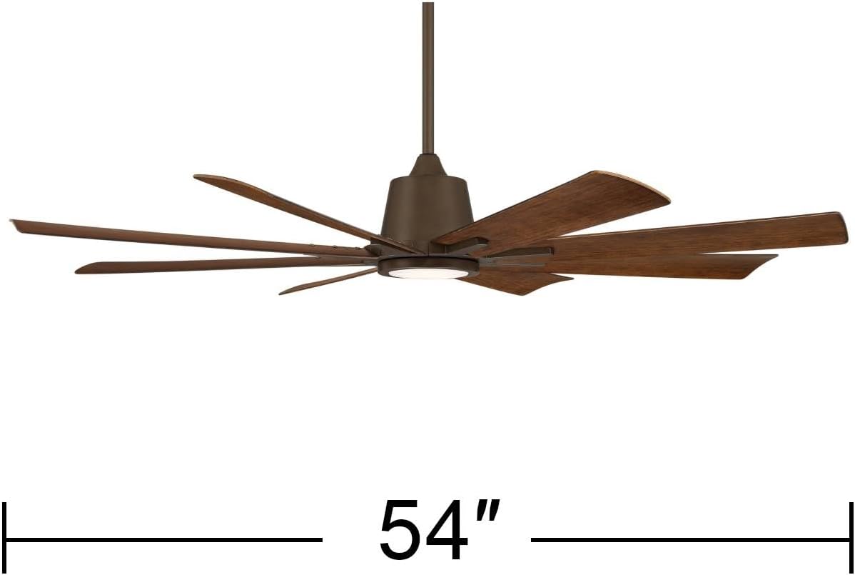 Casa Vieja 54" Inspirit Bronze LED Damp Remote Ceiling Fan