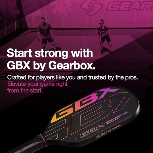 Image of Gearbox GBX Quad Mod 14mm Pickleball Paddle - Textured Glass Fiber Face, Enhanced Spin & Control, PU Molded Handle, 14mm Poly Core - Lightweight, Durable, High-Performance Paddle