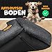 Lovpet® Hundebett Hundekissen Hundekorb Chiller, Inkl. Napf + 3X Kauknochen, Hundesofa Kissen für Kleine, Mittelgroße & Große Hunde, Bezug abnehmbar und waschbar, L 90 x 75 x 25 cm Anthrazit