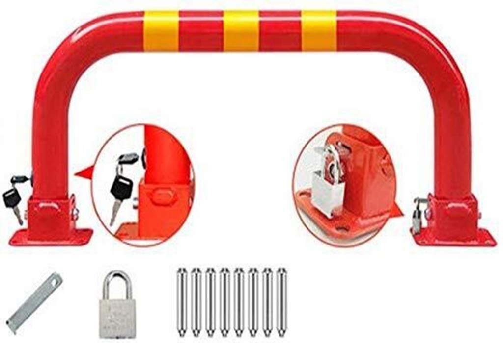 MOKLYF Parking Latch Parking Barriers Bollard Folded Metal Parking Lock,with a Key and Parking Bollard